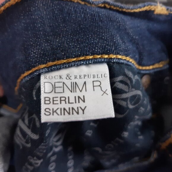 Rock & Republic Women's Berlin Skinny Jeans Size 10 Dark Wash Blue Rx Denim. - Picture 14 of 15